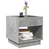 Coffee Table with Infinity LED Concrete Grey 50x50x50 cm 847654