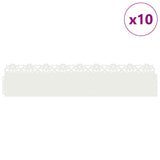 Lawn Edgings 10 pcs White 103 x 0.05 x 22 cm Steel 874768
