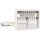 Bookcase Bed without Mattress White 150x200cm King Size Solid Wood Pine 3322422