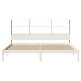 Bookcase Bed without Mattress White 180x200 cm Super King Solid Wood Pine 3321594