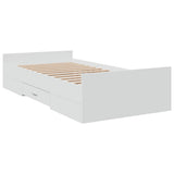 Bed Frame with Drawers without Mattress White 75x190 cm Small Single 3280349