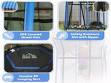 Kids Trampoline Mini Bouncer with Enclosure Safety Net For Ages 3-10 Years - Blue T3398P348057