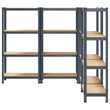 4-Layer Storage Shelves 4 pcs Anthracite Steel&Engineered Wood 3307583
