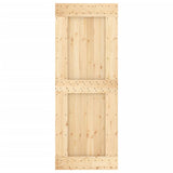 Sliding Door with Hardware Set 80x210 cm Solid Wood Pine 3203237