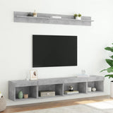 5 Piece TV Wall Units with LED Concrete Grey Engineered Wood 3216685