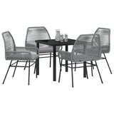 Garden Dining Set with Cushion 5 pcs Grey Poly Rattan 3380884