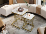 Nest of 2,Square Coffee Table Set,Nesting Sofa Table,Multi-functional End Side Table,Nesting WF531486WAA
