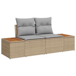 Garden Sofa Beige 184 x 62 x 85cm Poly Rattan 42006820