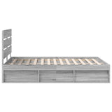 Bed Frame Grey Sonoma 150 x 200 cm Solid Pine Wood 3411733