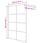 Walk-in Shower Wall White 140x195 cm Clear ESG Glass 152144