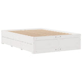 Bed Frame without Mattress with Drawers White 160x200 cm Solid Wood Pine 3308799