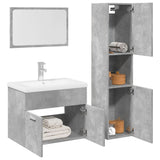 4 Piece Bathroom Furniture Set Concrete Grey Engineered Wood 3324880
