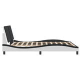 Bed Frame without Mattress "Zadar" White and Black 160x200 cm Faux Leather 3208197