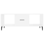 ZNTS Coffee Table High Gloss White 102x50x40 cm Engineered Wood 829318