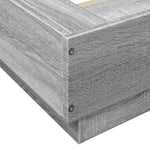 ZNTS Bed Frame with LED Lights without Mattress Grey Sonoma 90x200cm 3281124