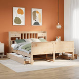 Bookcase Bed without Mattress 180x200 cm Super King Solid Wood Pine 3308912