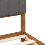Bed Frame with Upholstered Headboard Natural and Light Grey 904155
