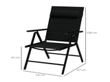 Set of Two Padded Garden Chairs - Black T3398P322164