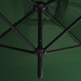 Double Garden Parasol with Steel Pole Green 600x300 cm 312554