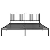 Metal Bed Frame without Mattress with Headboard Black 193x203cm 350870