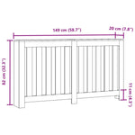 ZNTS Radiator Cover White 149x20x82 cm Engineered Wood 852744