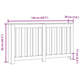 ZNTS Radiator Cover White 149x20x82 cm Engineered Wood 852744