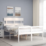 Senior Bed without Mattress White 120x200 cm Solid Wood 3195347