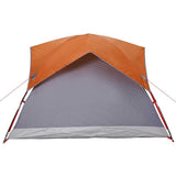 Camping Tent Cabin 4-Person Grey and Orange Waterproof 4009454