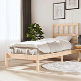 Bed Frame Natural Solid Pine wood Single Bed Frame Rectangular 3100988