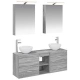 Bathroom Cabinet Set 5 pcs Grey Sonoma Engineered Wood 3406676