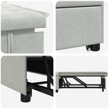 Sofa Bed Light Grey 194 x 67 x 82 cm Velvet 42008594