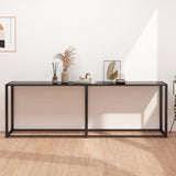 Console Table Black 220x35x75.5cm Tempered Glass 331691