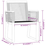 Dining Set Black Powder-coated steel, glass, PVC rattan Medium 3099157