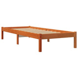 Bed Frame without Mattress Wax Brown 90x190 cm Single Solid Wood Pine 844836