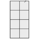 Walk-in Shower Wall with Clear ESG Glass 100x195 cm Black 151035