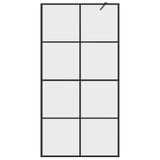 Walk-in Shower Wall with Clear ESG Glass 100x195 cm Black 151035