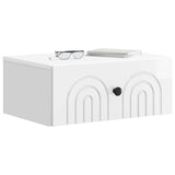 Wall-Mounted Bedside Cabinet with Drawer 2 pcs High Gloss White 898114