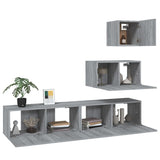 4 Piece TV Cabinet Set Grey Sonoma Engineered Wood 3114644