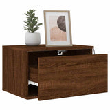 Wall-mounted Bedside Cabinets with LED Lights 2 pcs Brown Oak 836839