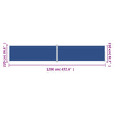 Retractable Side Awning Blue 220x1200 cm 318088