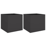 Planters 2 pcs Black 49x47x46 cm Steel 841560