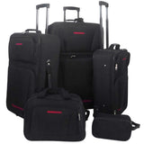 Five Piece Travel Luggage Set Black 90154