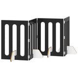 Folding Pet Fence 4 pcs Black Oak 201 x 38 x 70 cm 8005956
