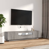 2 Piece TV Cabinet Set with LED Lights Grey Sonoma Engineered Wood 3120168