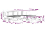 Garden Lounge Set 5 pcs Wax Brown Solid Pine Wood 3418122