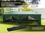 3 x 6m Pop-Up Gazebo, with Curtain Walls and Windows - Dark Green T3398P318792