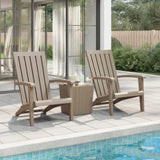 Garden Adirondack Chair Set of 2 Light brown Polypropylene 364168