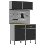 Work Cabinet Set with Drawer with Shelf with Storage 8 pcs Grey 3321418