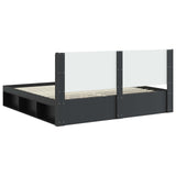 Bed Frame with Storage and Headboard Black 200 x 200 cm 3413814