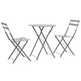 3 Piece Bistro Set Steel Grey 44355